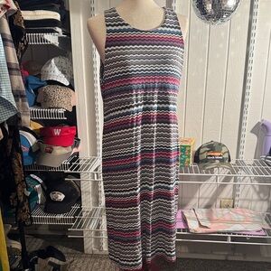 Athleta Multicolor Striped Midi Dress